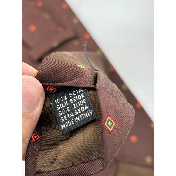 VTG LOT OF 3 Brown & Maroon Silk & Viscose Ties Made in Italy Retro Classi - Picture 11 of 11